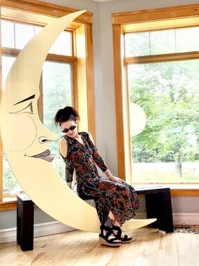 Club Monaco 98% Silk Floral Metallic Maxi Dress